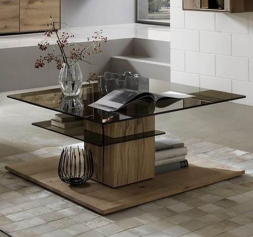 Tavolino basso contemporaneo - BENT  - Hartmann Möbelwerke GmbH - in vetro / in rovere / per uso residenziale