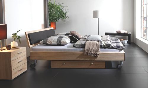 Letto matrimoniale - ADVANCE RALLY - Hasena AG - contemporaneo / con rotelle / in rovere