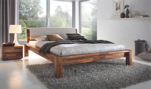 Letto matrimoniale - CILIANO - Hasena AG - contemporaneo / con testiera imbottita / in noce