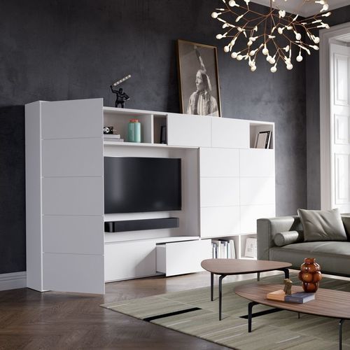 Parete attrezzata TV contemporaneo - VITA - Kettnaker GmbH & Co. KG Möbel-Manufaktur - in legno laccato / in vetro laccato / in alluminio