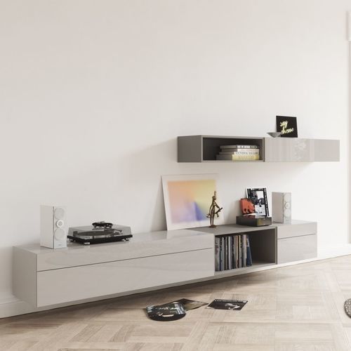Parete attrezzata per soggiorno contemporanea - CASE - Kettnaker GmbH & Co. KG Möbel-Manufaktur - in legno laccato / con cassetti / con contenitore