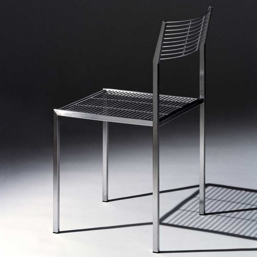 Sedia da giardino design scandinavo - LANKA - Mobel - da esterno / in acciaio inossidabile / con supporto in acciaio inossidabile