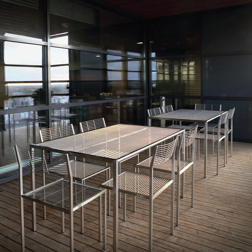 Tavolo design scandinavo - LANKA - Mobel - in acciaio inossidabile / con supporto in acciaio inossidabile / rettangolare
