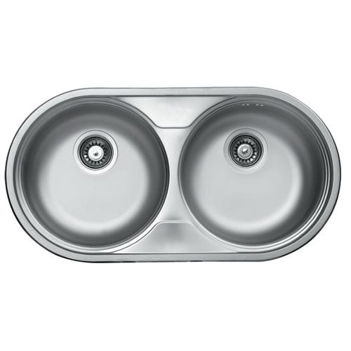 Lavello a 2 vasche - RONDO: EX139 - Kromevye Sanayi Ve Ticaret A.S. - senza gocciolatoio / in acciaio inossidabile / da incasso