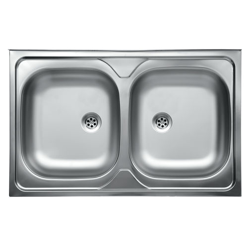 Lavello a 2 vasche - EC114 - Kromevye Sanayi Ve Ticaret A.S. - senza gocciolatoio / in acciaio inossidabile / da incasso