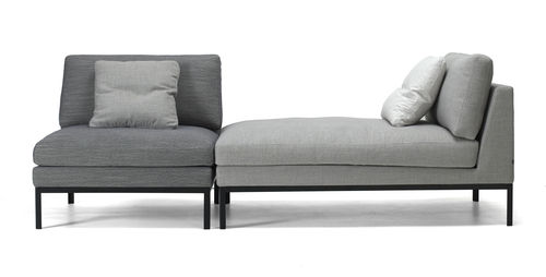 Chaise longue contemporanea - JOIN - Ire Möbel AB - in tessuto / grigia