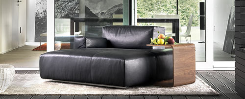 Poltrona contemporanea - SYSTEMA - Molinari Design Srl. - in pelle / con tavolo integrato