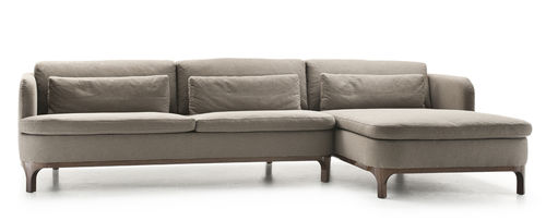 Divano d'angolo - ODEON - Molinari Design Srl. - contemporaneo / in tessuto / marrone