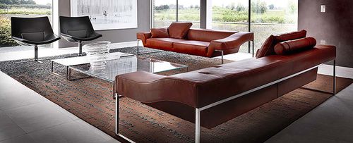 Divano contemporaneo - OPEN SPACE - Molinari Design Srl. - in pelle / marrone / 2 posti