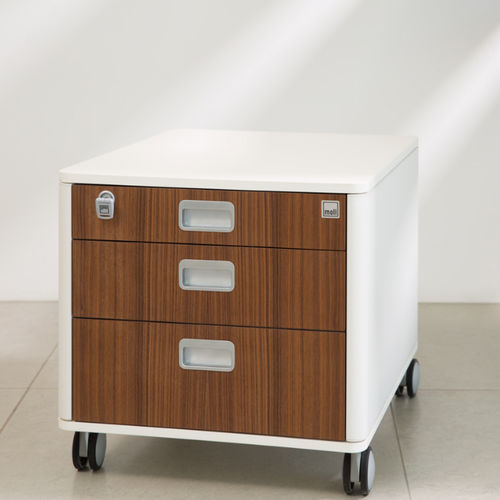 Cassettiera per ufficio in metallo - C7 - moll Funktionsmöbel GmbH - in legno / 3 cassetti / con rotelle