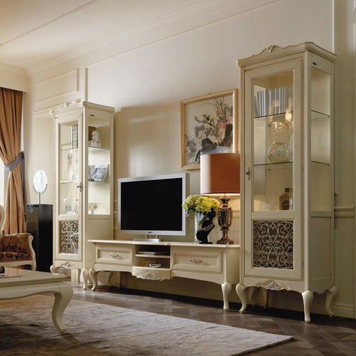 Mobile porta TV classico - 491 C - Mozzo Giorgio S.r.L. - in legno laccato / bianco
