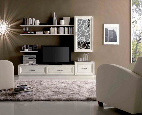 Parete attrezzata TV classico - CS 102 F1 - Mozzo Giorgio S.r.L. - in legno laccato