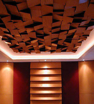 Pannello acustico per controsoffitto - MEZZO - Akustar - in espanso / geometrico / professionale