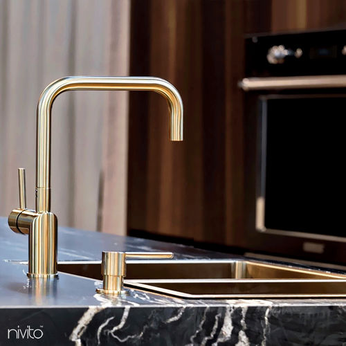 Distributore di sapone per uso residenziale - SR - nivito - da incasso / in acciaio inossidabile spazzolato / manuale