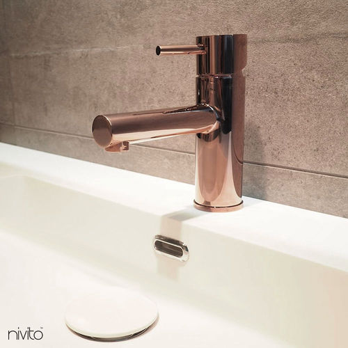 Miscelatore per lavabo - RH-50 series - nivito - da appoggio / in acciaio inossidabile / da bagno