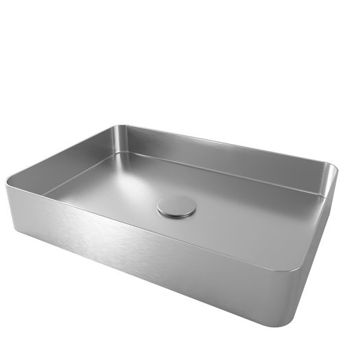 Lavabo da appoggio - ED-500 - nivito - in acciaio inossidabile / rettangolare / senza foro