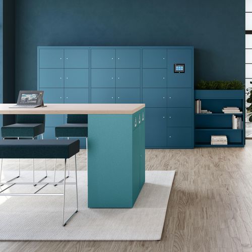 Pannello murale per sistemazione oggetti da terra - L series - BISLEY - design minimalista / in legno / in acciaio