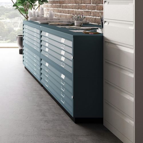 Mobile contenitore da terra - 460 - BISLEY - contemporaneo / per ufficio / arancione