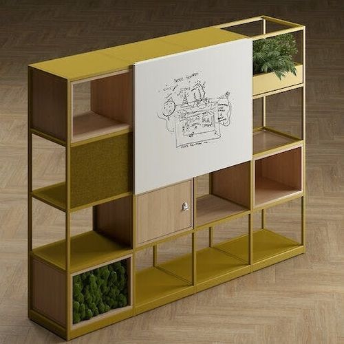 Separatore di spazi in legno - OUTLINE - BISLEY - in acciaio / per ufficio / sospeso