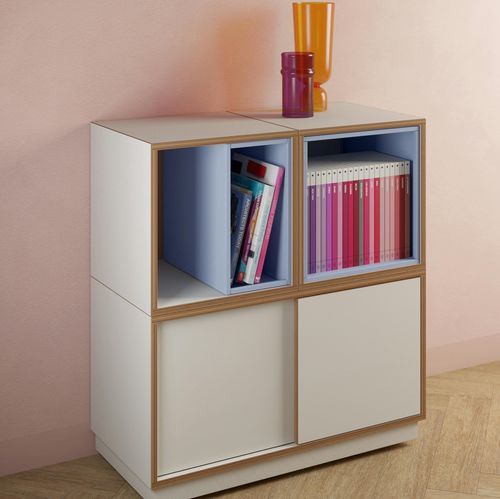Mobile contenitore da pavimento - BOB series - BISLEY - contemporaneo / per ufficio / arancione