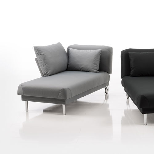 Dormeuse contemporanea - tam - bruehl - in tessuto / con supporto in metallo cromato / con supporto in legno