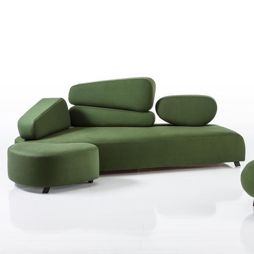 Divano design organico - mosspink - bruehl - in tessuto / con rivestimento rimovibile / con braccioli