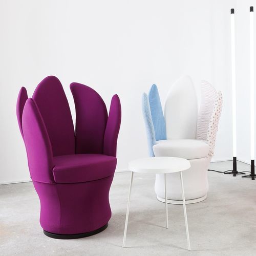 Poltrona design originale - lemon-blossom - bruehl - in tessuto / in pelle / con rivestimento rimovibile
