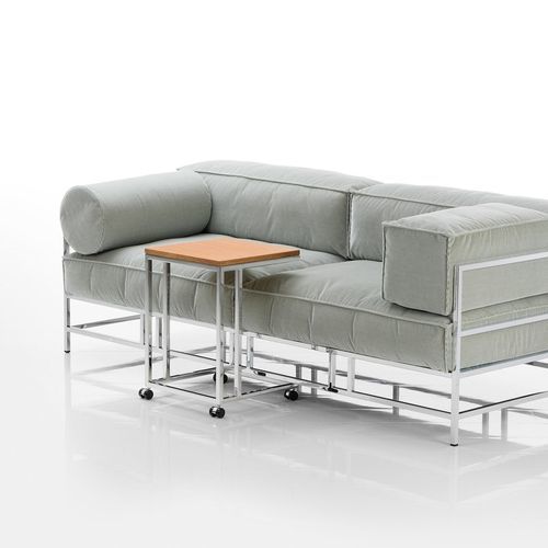 Tavolo d'appoggio contemporaneo - easy pieces forever - bruehl - in legno / con supporto in metallo / quadrato