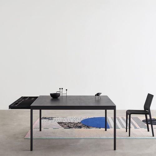 Tavolo contemporaneo - ICARO 015 - DESALTO spa - in ceramica / con supporto in acciaio / rettangolare