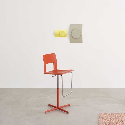 Sedia alta contemporanea - KOBE - DESALTO spa - da interno / in pelle / in poliuretano