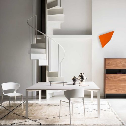 Tavolo contemporaneo - L45 - DESALTO spa - in legno / in Fenix NTM / con supporto in acciaio