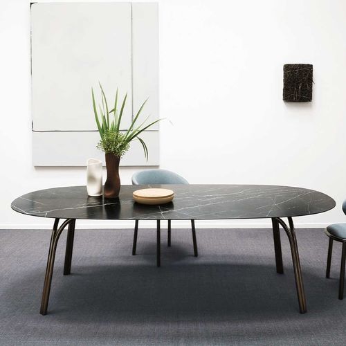 Tavolo contemporaneo - LAKE - DESALTO spa - in noce / in MDF / in ceramica