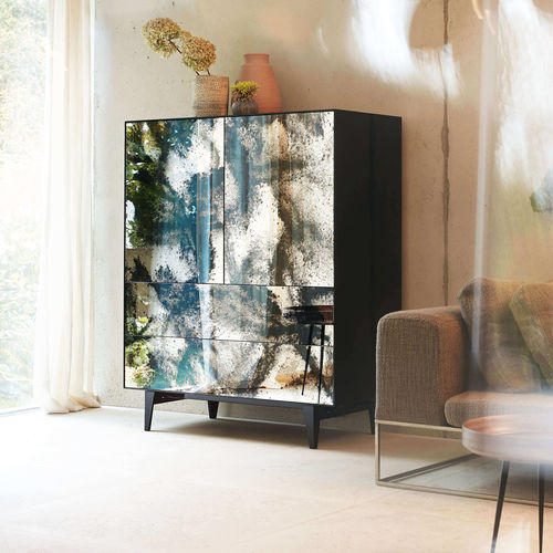 Credenza alta NEX GLAMOUR Piure GmbH moderna / in vetro / dorata