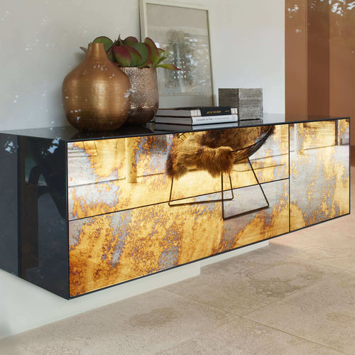 Credenza a muro - NEX GLAMOUR - Piure GmbH - contemporanea / in vetro / nera
