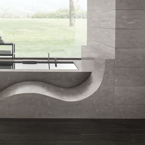 Chaise longue contemporanea - Ash Concrete - CORIAN - in Solid Surface / in Corian® / da bagno