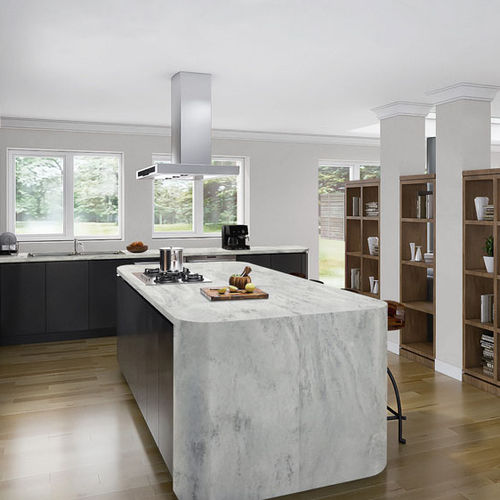 Piano di lavoro in Corian® - Carrara Lino - CORIAN - grigio