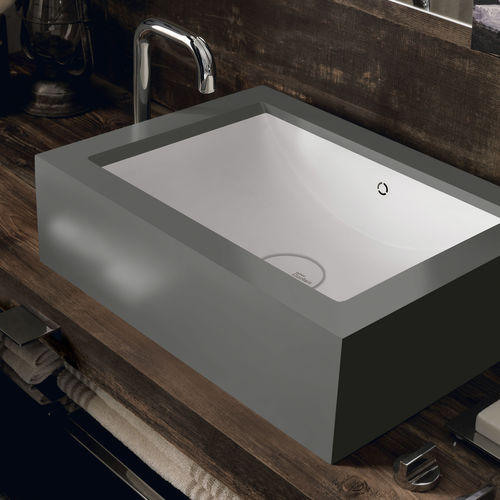 Lavabo da appoggio - Deep Cloud - CORIAN - in Corian® / antibatterico / rettangolare