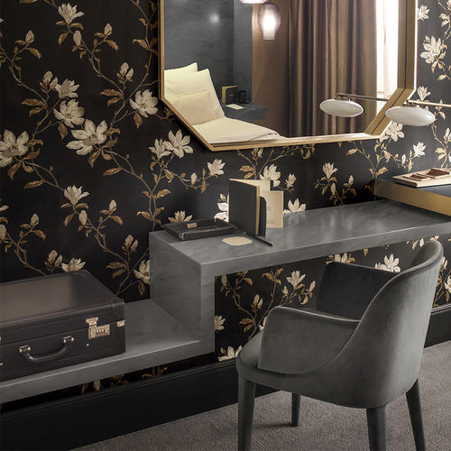 Scrivania da parete - Carbon Concrete - CORIAN - contemporanea / in Corian® / dritta