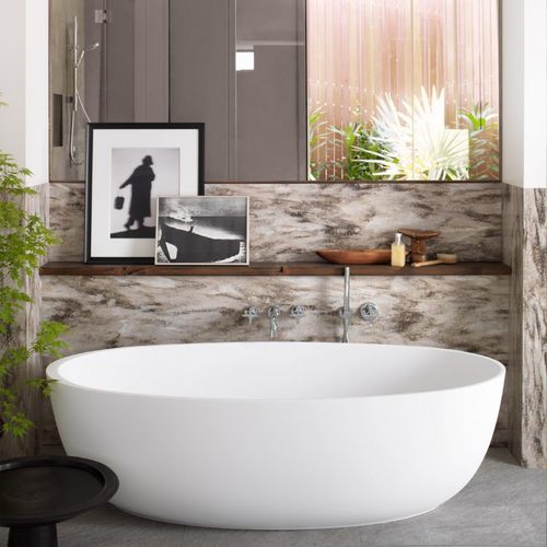 Vasca da bagno ovale - Delight - CORIAN - da appoggio / ad uso professionale / in Corian®