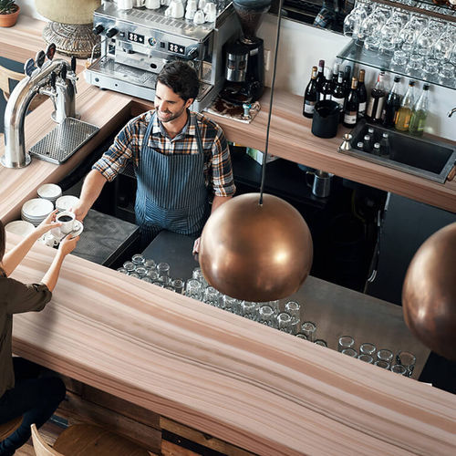 Bancone da bar - Bleached Nuwood - CORIAN - in Corian® / a L