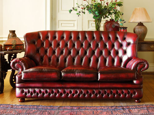 Divano chesterfield - HOWLAND - Fleming & Howland - in pelle / con schienale alto / rosso