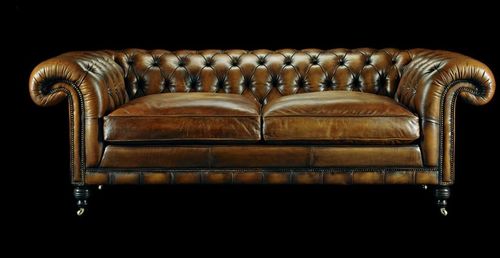 Divano chesterfield - SAMUEL JOHNSON - Fleming & Howland - in velluto / in pelle / con rotelle