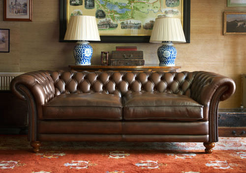 Divano modulare - KINGSTON - Fleming & Howland - chesterfield / in velluto / in lino