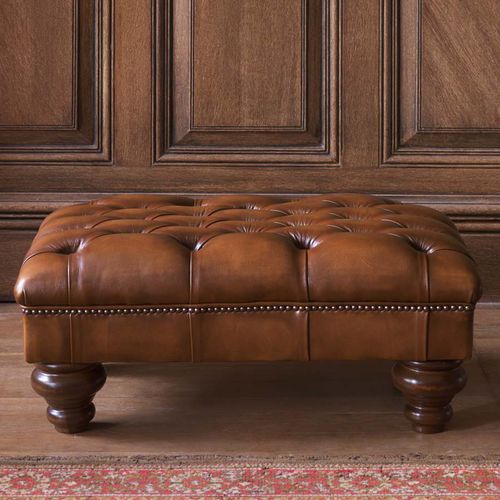 Poggiapiedi chesterfield - CROMWELL - Fleming & Howland - in pelle