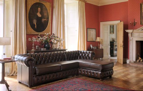 Divano modulare - FARRINGDON - Fleming & Howland - chesterfield / in pelle / marrone
