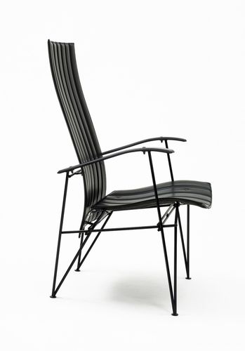 Chauffeuse contemporanea - SKIN & BONES - Vivero - in pelle / in acciaio / con braccioli