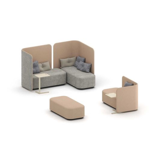 Divanetto imbottito modulare - PODLOUNGE - Martela - contemporaneo / in tessuto / contract