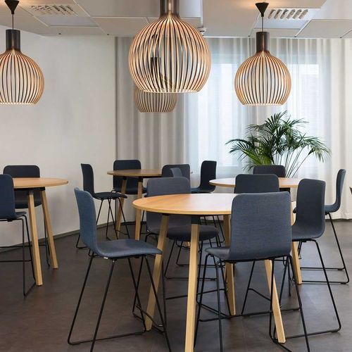 Sgabello da bar contemporaneo - SOLA - Martela - in rovere / in frassino / in tessuto