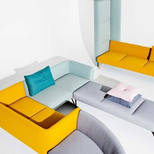 Divanetto imbottito contemporaneo - NOOA  - Martela - in tessuto / con supporto in legno / con supporto in metallo