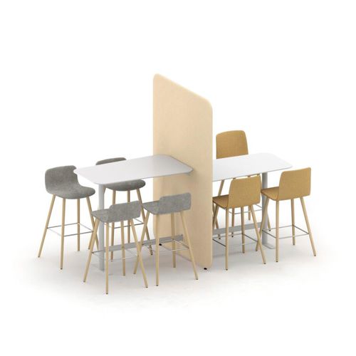 Divisorio per ufficio a pavimento - PODMEETING XPRESS - Martela - in tessuto / in laminato / in frassino